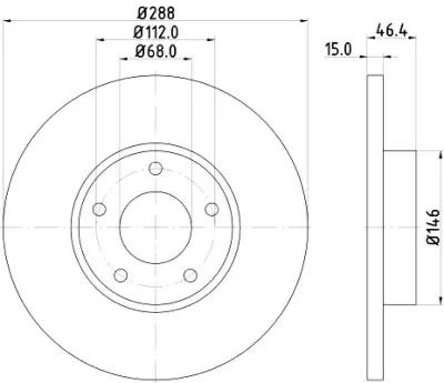 Disco de freno HELLA 8DD 355 102-781 (Sustituye a 8DD 355 125-631) Lujoso